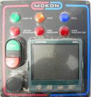 Used: Mokon hot oil temperature controller, model H54112CH. Maximum temperature 500 deg.f.. 3/60/460 volt, 12 kw, 15.1 heater amp. Mounted on casters. Built 2005