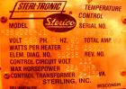 Used Sterlco Hot Oil Temperature Control Unit, Model M2B9026-J1. Single zone oil heater, 18 total kW. Temperature range to 550 deg F. 3/60/460 volt. M2B control panel. Mounted on casters.