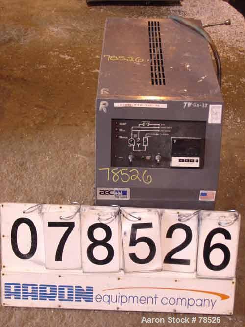 USED: AEC water temp unit, model TDW-1NX-Q, Heater 9 KW, 3/4 HP, 1" inlet and outlet,max temp 250 deg F, 3/60/230. Mounted on casters.