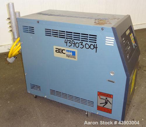 Used AEC Water Temperature Control Unit, Model TDW-1XT.  9 kW Heater, maximum temperature rating 230 degrees F. Includes an AEC Micro-Computer panel. 3/60/460 Volt. Mounted on casters.
