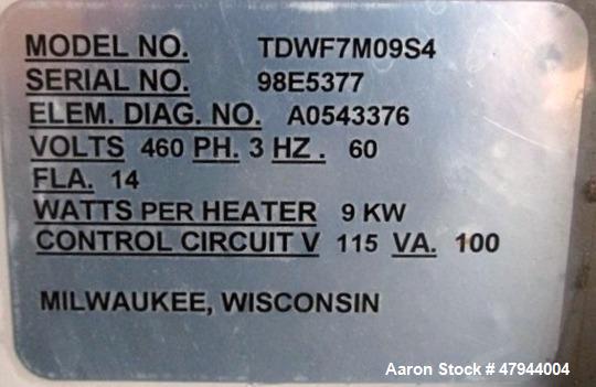 Used AEC TrueTemp Series Water Temperature Control Unit, Model TDWF7M09S4. 9KW, 3/60/460 volt. Serial# 98E5377.