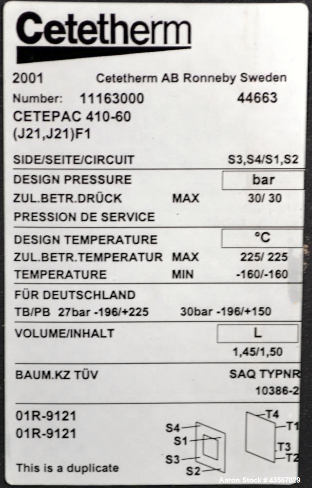 Used- Lauda 24kW Secondary Circle Unit Heater, Type TR400HKK. Temperature range -60 to 200 degrees C. (-76 to 392 F.). 3/50/...