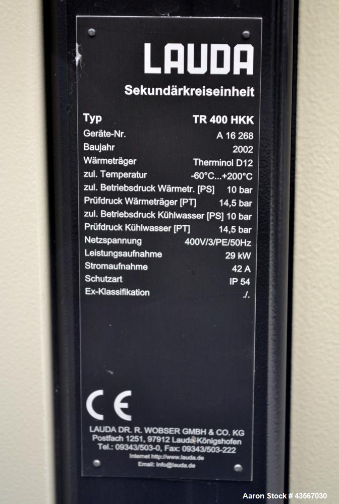 Gebraucht - Lauda 24kW Sekundärkreisheizung, Typ TR400HKK. Temperaturbereich -60 bis 200 Grad C. (-76 bis 392 F.). 3/50/400 ...