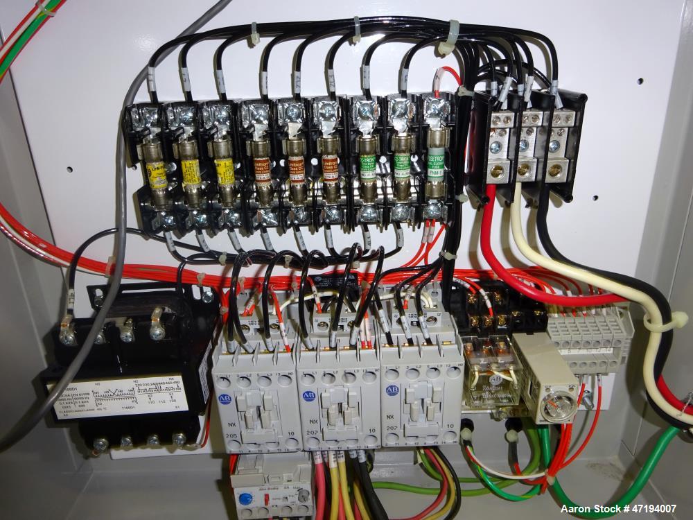 Used Mokon Duratherm Circulating Water Temperature Control System, Model DR4309DR. 9KW, 3/60/460 volts. Maximum temperature 200 degrees F. Includes a control panel with a Eurotherm controller. Serial...