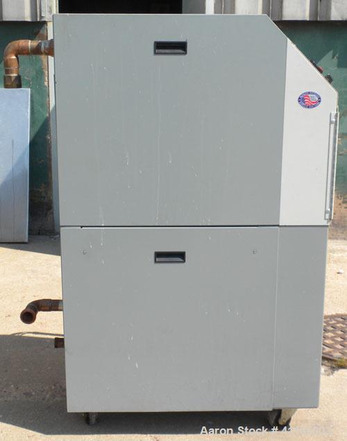 Used Mokon Duratherm Water Temperature Controller, Model DR4C48-M5. Single zone, 48 total KW. Maximum temperature 250 deg F. 3/60/460 volt, Eurotherm 2204E controller. Built 2000.
