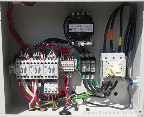 Used Mokon Duratherm Water Temperature Controller, Model DR4C48-M5. Single zone, 48 total KW. Maximum temperature 250 deg F. 3/60/460 volt, Eurotherm 2204E controller. Built 2000.