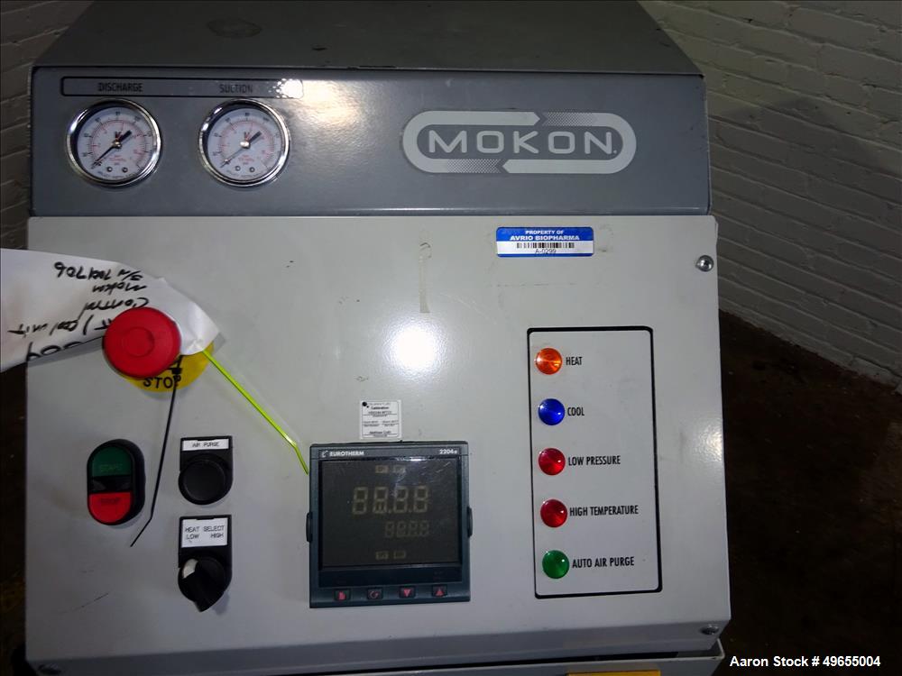 Used- Mokon Duratherm Circulating Water Temperature Control System, Model DT4336HT. 36 KW, 3/60/460 volts. Maximum temperatu...