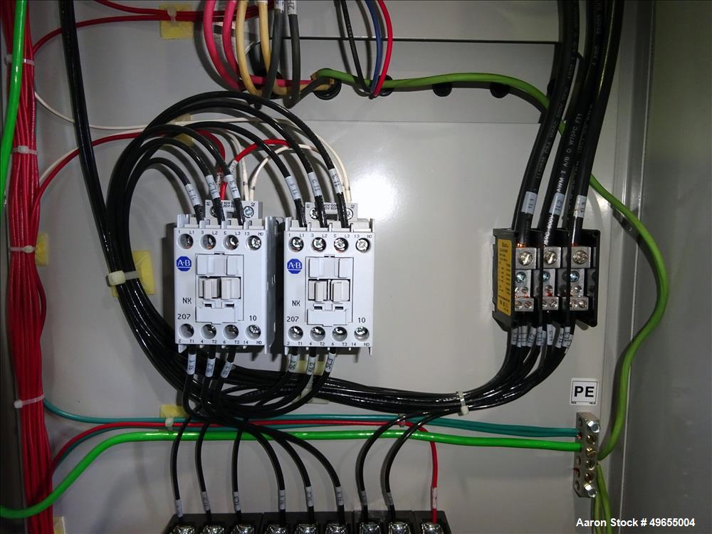 Used Mokon Duratherm Circulating Water Temperature Control System, Model DT4336HT. 36 KW, 3/60/460 volts. Maximum temperature 250 degrees F. Includes a control panel with a Eurotherm 2204E controller...