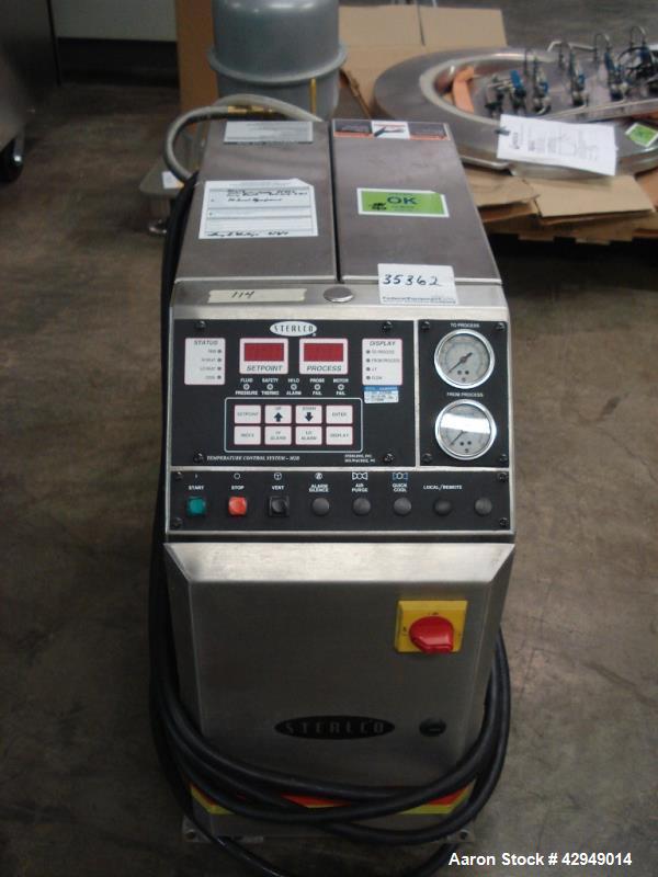 Used Sterlco water heater, model M2B2010-CX, 12 kw, single zone, 460 volt with pump, serial# 31F9460. NOTE PRICE INCLUDES A 15% BUYERS PREMIUM.