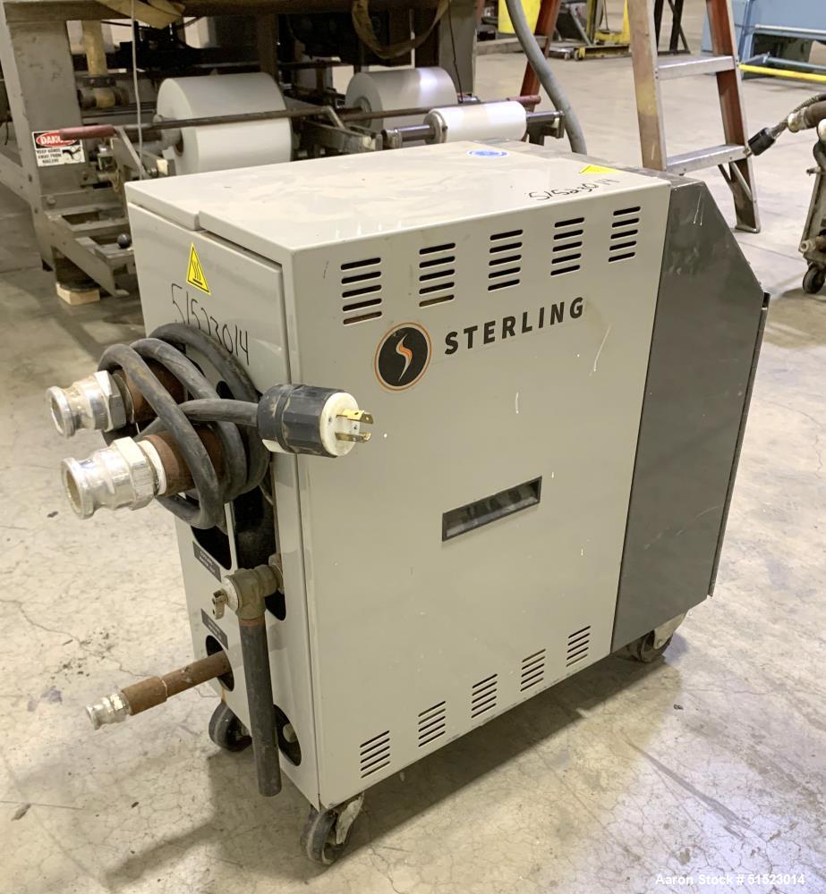 Used Sterlco Portable Water Temperature Control Unit, Model M2B2010-D.  1 HP Pump, 35 GPM, 150 PSI Max Working Pressure, 9 kW Heater, 32-250 Degrees F Setpoint Operating Range.  3/60/208 Volt.  Seria...