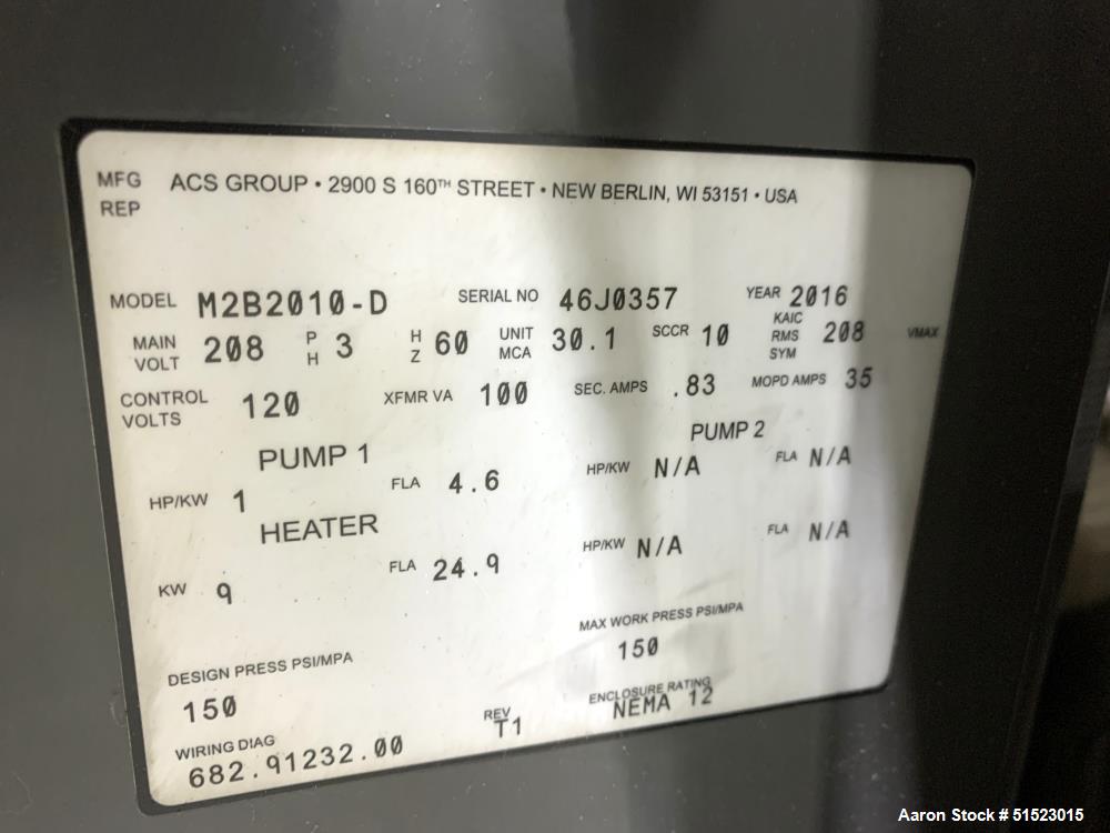 Used - Sterlco Portable Water Temperature Control Unit, Model M2B2010-D, 9 kW Heater, 1 HP Pump