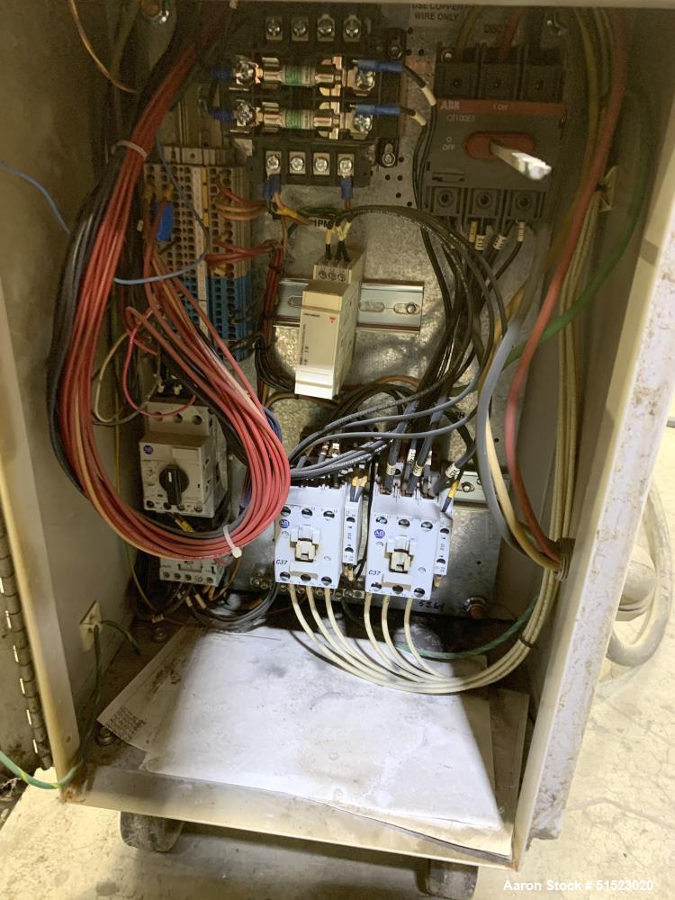 Used Sterlco Portable Water Temperature Control Unit, Model M2B2010-D.  1 HP Pump, 35 GPM, 150 PSI Max Working Pressure, 9 kW Heater, 32-250 Degrees F Setpoint Operating Range.  3/60/208 Volt.  Seria...