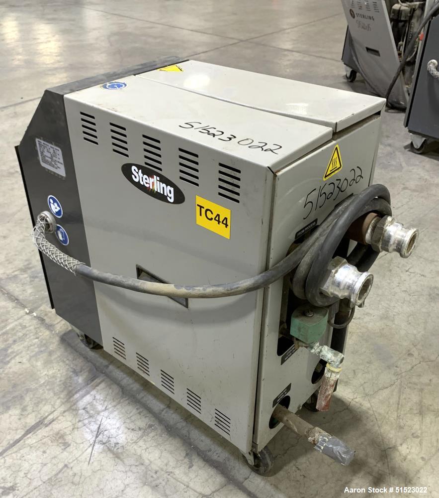 Used Sterlco Portable Water Temperature Control Unit, Model M2B2010-D.  1 HP Pump, 35 GPM, 150 PSI Max Working Pressure, 9 kW Heater, 32-250 Degrees F Setpoint Operating Range.  3/60/208 Volt.  Seria...