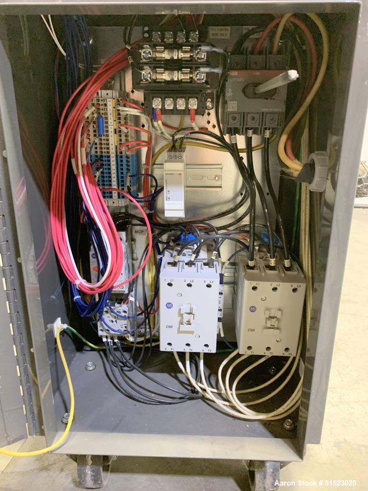 Used Sterlco Portable Water Temperature Control Unit, Model M2B2010-D.  1 HP Pump, 35 GPM, 150 PSI Max Working Pressure, 9 kW Heater, 32-250 Degrees F Setpoint Operating Range.  3/60/208 Volt.  Seria...