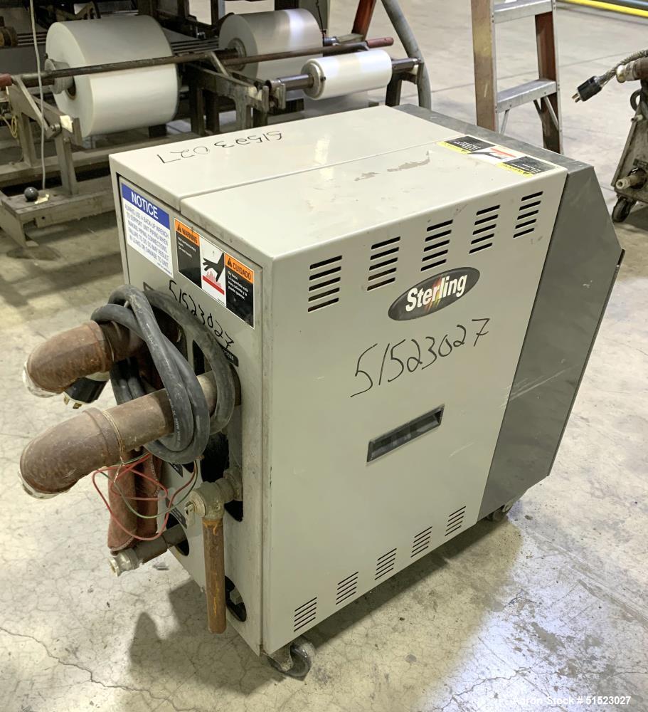 Used Sterlco Portable Water Temperature Control Unit, Model M2B2010-D.  1 HP Pump, 35 GPM, 150 PSI Max Working Pressure, 9 kW Heater, 32-250 Degrees F Setpoint Operating Range.  3/60/208 Volt.  Seria...