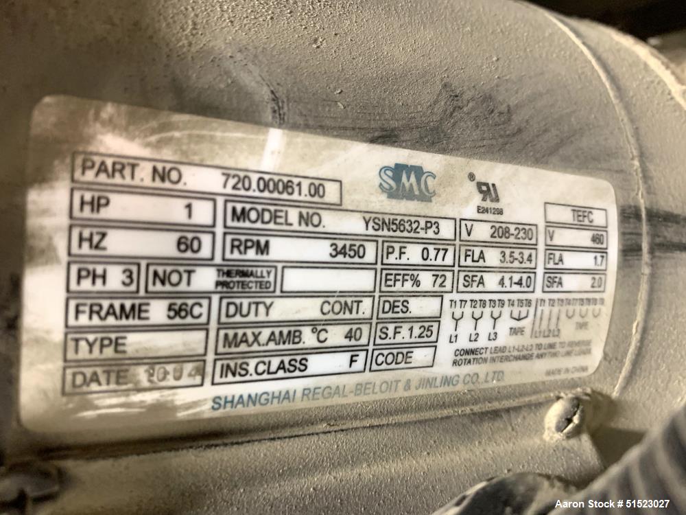 Used Sterlco Portable Water Temperature Control Unit, Model M2B2010-D.  1 HP Pump, 35 GPM, 150 PSI Max Working Pressure, 9 kW Heater, 32-250 Degrees F Setpoint Operating Range.  3/60/208 Volt.  Seria...