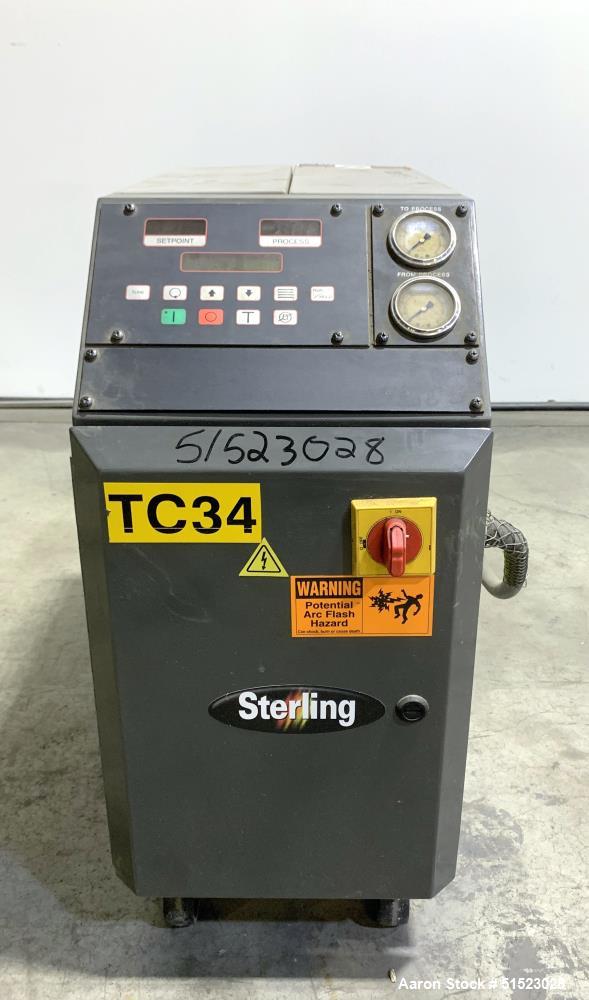 Used Sterlco Portable Water Temperature Control Unit, Model M2B2010-D.  1 HP Pump, 35 GPM, 150 PSI Max Working Pressure, 9 kW Heater, 32-250 Degrees F Setpoint Operating Range.  3/60/208 Volt.  Seria...