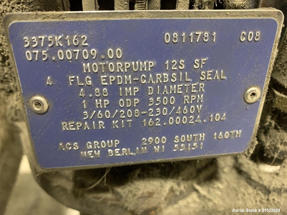 Used Sterlco Portable Water Temperature Control Unit, Model M2B2010-D.  1 HP Pump, 35 GPM, 150 PSI Max Working Pressure, 9 kW Heater, 32-250 Degrees F Setpoint Operating Range.  3/60/208 Volt.  Seria...