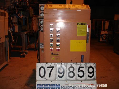 USED: Sterlco 2 zone water temperature control unit, model M8425.9 kW, each zone driven by 3 hp, 3/60/480 volt, 3495 rpm motor, 1-1/2" NPT inlet and outlets.