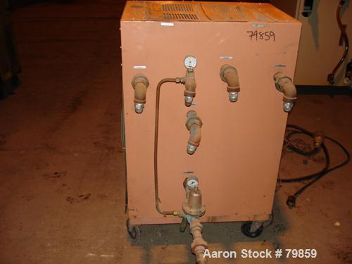 USED: Sterlco 2 zone water temperature control unit, model M8425.9 kW, each zone driven by 3 hp, 3/60/480 volt, 3495 rpm motor, 1-1/2" NPT inlet and outlets.