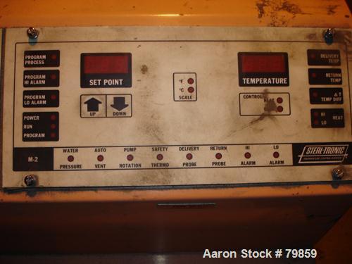 USED: Sterlco 2 zone water temperature control unit, model M8425.9 kW, each zone driven by 3 hp, 3/60/480 volt, 3495 rpm motor, 1-1/2" NPT inlet and outlets.