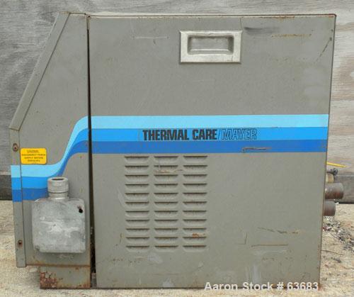 Used Thermalcare/Mayer Microcomputer Liquid Temperature Control Unit, Model MSMB2D00. 12 kW heater. 2 hp, 3/60/208-230/460 volt, 3450 rpm pump.  Connections from process 1-1/4" NPT; to process 1" NPT...