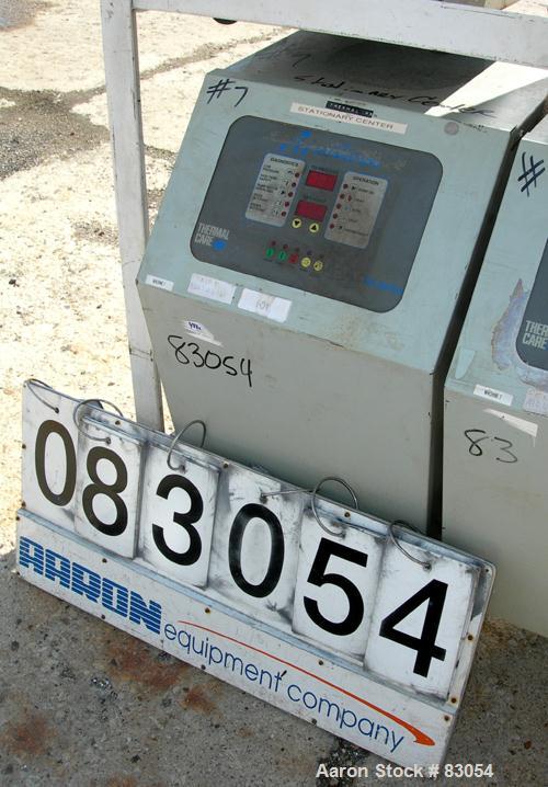 USED: Thermal Care Water Temperature Control Unit, model RA092004.   9 kw, single zone, 3/60/460 volt, 14 amp. Max temp 250 deg F. Mounted on casters.
