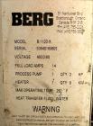 USED: Berg water temperature control unit, model B1120X. 9 kw, single zone, 3/60/460 volt, 14 amp, max temp 250 deg F. Mounted on casters.