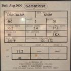 Used Mokon Duratherm Water Temperature Controller, Model DR4C48-M5. Single zone, 48 total KW. Maximum temperature 250 deg F. 3/60/460 volt, Eurotherm 2204E controller. Built 2000.