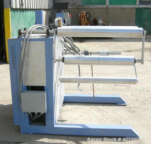 Used:Chase Machine and Engineering rewind unit. Single station. Approximately 30" wide capacity. Driven by a 3/4hp,180 volt, 1725 rpm DC motor with reducer,ratio 60 to 1, and DC motor controller.