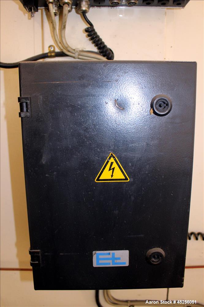 Used Dri-Tec Single Turret Dual Station Winder. Approximate 52" wide x 48" diameter roll capacity. Driven by a 5 hp, 3/208-230/460 volt, 1725 rpm gear motor, 1800 to 1 ratio.  Serial# 2413.