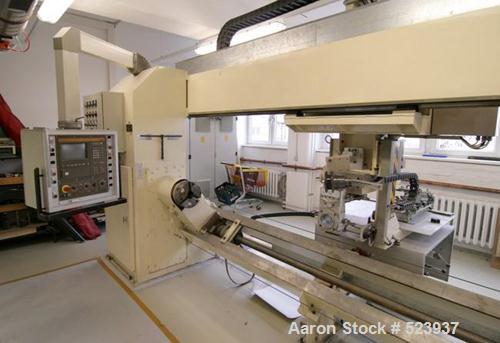USED: Bolenz & Schaefer filament winding machine (EHA / BND) FWA 1.Length 5000 mm, diameter 300 mm; CNC Siemens Sinumerik 810 MEcontrolled. Dimensions: length 8200mm, width 2500mm, height 2800mm.