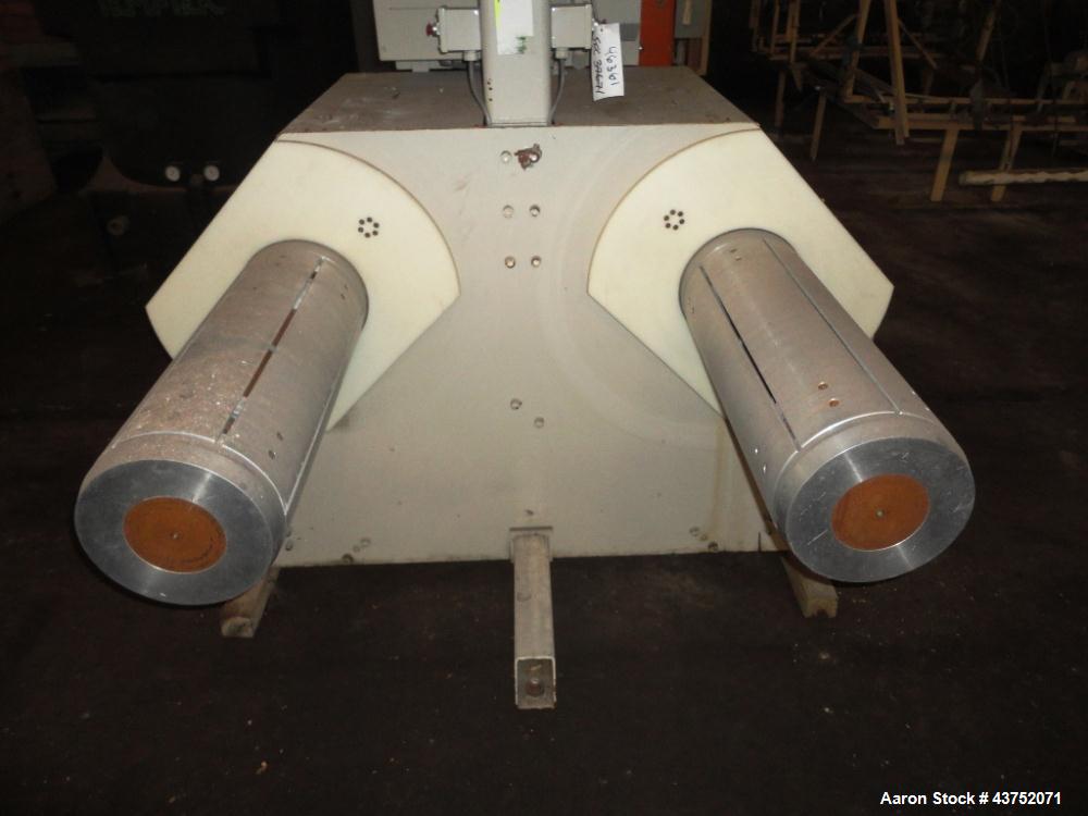 Used- Cincinnati Milacron 30" Wide Unwind Stand. (2) Shaft with cantilever design. Able to handle up to 60" diameter rolls, ...