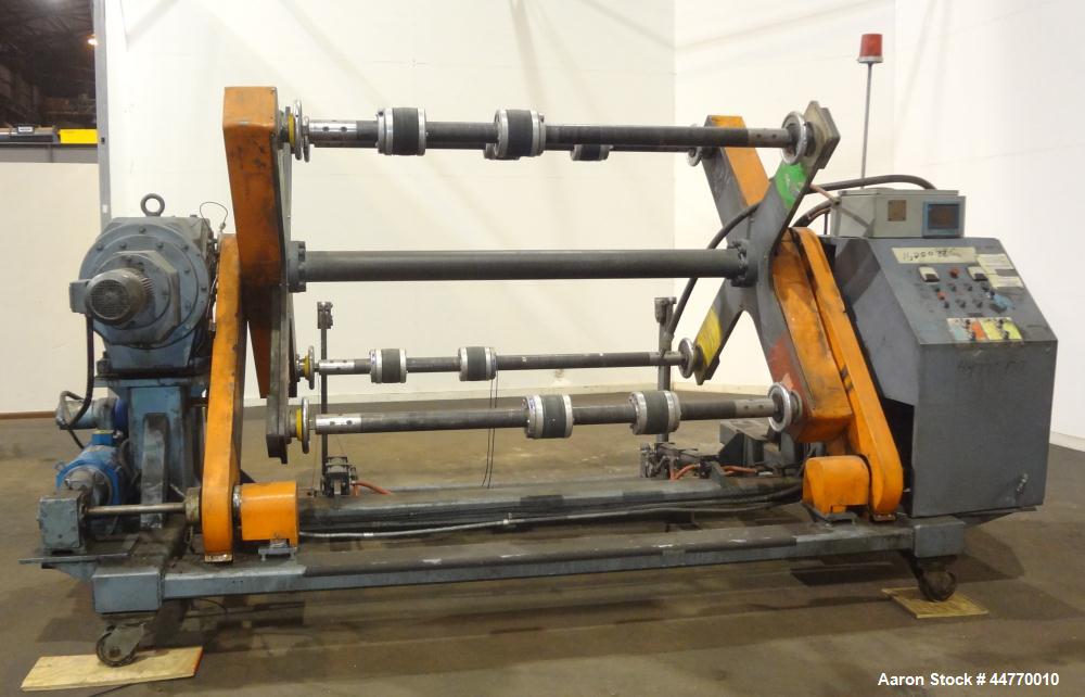 Used- Crown Dual Turret Winder, approximately 84" wide.