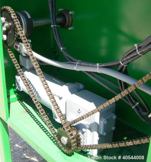 Used Accra Wire Controls Accra-Botic Rewind, Model D15RD. 0 to 200 feet per minute, 150 pound capcity, 26" diameter dual spindles, tension controlled. Driven by an approximate 1/2 HP DC gearmotor. Mo...