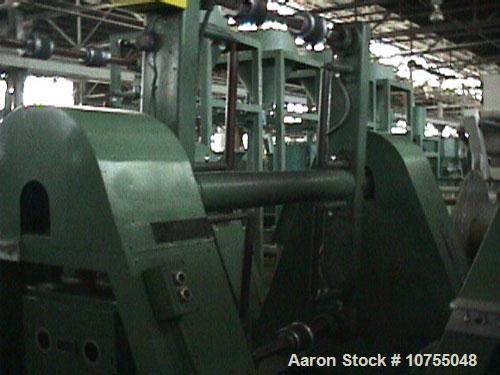 Used 38" Davis Standard / Hobbs turret unwind stand able to handle up to 60" diameter OD roll on 6" cores. Having air brakes and power indexing. Model 2TP2B2000U.