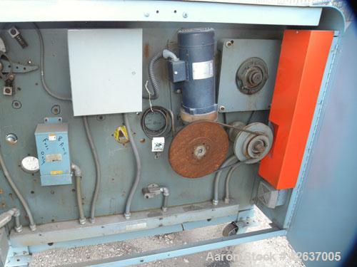 Used Gloucester Engineering Company Winder, Model #12, Carbon Steel. Single turret, approximately 72’’ wide capacity. Shaft driven by a 3/4 HP, 3/60/230/460 Volt, 1725 RPM gearmotor, clutch driven by...