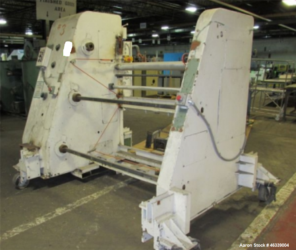 Used Hobbs Winder, Approximately 56" Wide. Approximately 6 to 75 feet per minute. (3) Hobbs winder motors, type 8 x 213 B, 3/60/440 volt, 700 rpm motors with Lima drives, model RSDC. Has manual adjus...