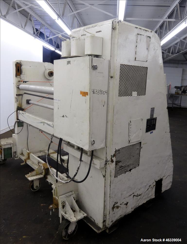 Used Hobbs Winder, Approximately 56" Wide. Approximately 6 to 75 feet per minute. (3) Hobbs winder motors, type 8 x 213 B, 3/60/440 volt, 700 rpm motors with Lima drives, model RSDC. Has manual adjus...