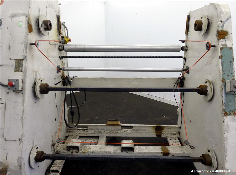 Used Hobbs Winder, Approximately 56" Wide. Approximately 6 to 75 feet per minute. (3) Hobbs winder motors, type 8 x 213 B, 3/60/440 volt, 700 rpm motors with Lima drives, model RSDC. Has manual adjus...