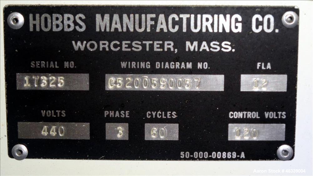 Used Hobbs Winder, Approximately 56" Wide. Approximately 6 to 75 feet per minute. (3) Hobbs winder motors, type 8 x 213 B, 3/60/440 volt, 700 rpm motors with Lima drives, model RSDC. Has manual adjus...
