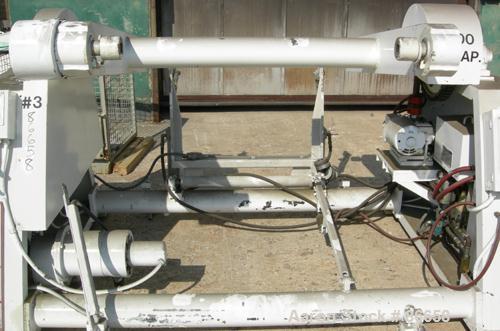 USED: Hobbs 41" wide single station dual turret winder, 500 lb capacity. Approximate 48" diameter roll size. Driven by a .5 hp, 180 volt, 2600 rpm DC motor.