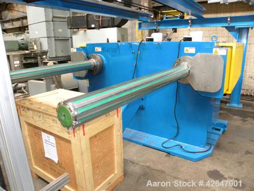 Used TNT Maschinenbau Winding/Cutting System consisting of: (1) Model M.220 dual station cantilevered winder, serial #11.06. Approximate 6’’ diameter core shaft x 70’’ long, approximate 40’’ roll dia...