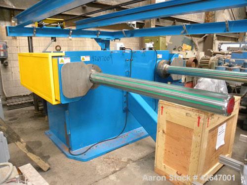 Used TNT Maschinenbau Winding/Cutting System consisting of: (1) Model M.220 dual station cantilevered winder, serial #11.06. Approximate 6’’ diameter core shaft x 70’’ long, approximate 40’’ roll dia...