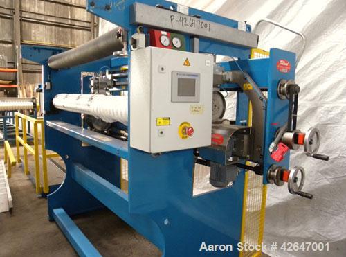 Used TNT Maschinenbau Winding/Cutting System consisting of: (1) Model M.220 dual station cantilevered winder, serial #11.06. Approximate 6’’ diameter core shaft x 70’’ long, approximate 40’’ roll dia...