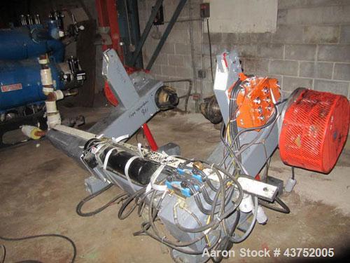 Used 48" Unwind Stand. Shaftless design, rated at 60" OD. With dual Montalvo brakes and a 2 hp hydraulic package for lateral adjustment. Currently set up for 8" chucks..