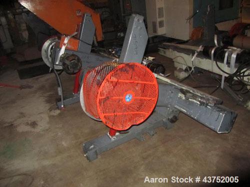 Used 48" Unwind Stand. Shaftless design, rated at 60" OD. With dual Montalvo brakes and a 2 hp hydraulic package for lateral adjustment. Currently set up for 8" chucks..