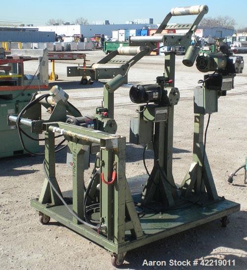 Used Rapid-Air Reel Winder System consisting of: (3) Rapid-Air winders, model RH46-A, serial numbers 72370-72371-72215. Approximate 22’’ wide capacity. (3) 1/2 hp, 3/60/220/440 volt, 1275 rpm motors....