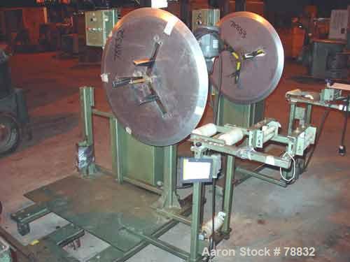 Used Tetra Profile Winder. Can handle approximately 6" wide x 32" diameter, has material edge guides, driven by a 1/3 HP, 3/60/208/220-460 Volts, 1725-1425 RPM thru a gear motor, 100:1 ratio. Include...