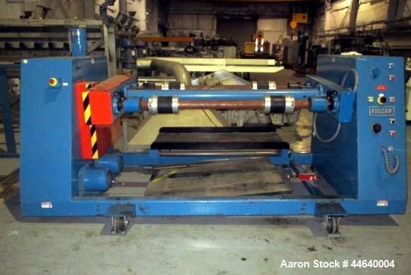 Used Vulvan Single Turret 2 Position Winder, Model TWQ422. 52" Wide, 3" cores, up to 24" roll diameter. Serial #98263.